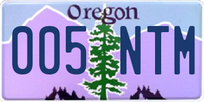 OR license plate 005NTM