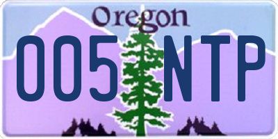 OR license plate 005NTP