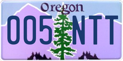 OR license plate 005NTT