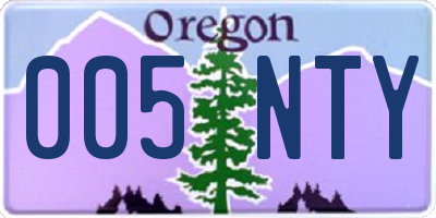OR license plate 005NTY