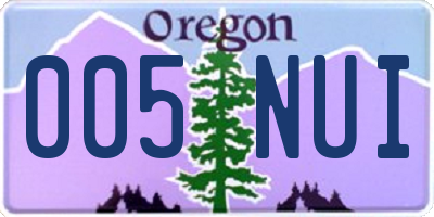 OR license plate 005NUI