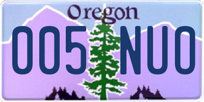 OR license plate 005NUO