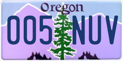 OR license plate 005NUV