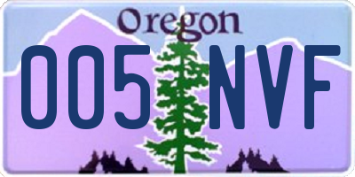 OR license plate 005NVF
