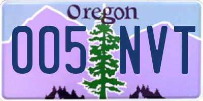 OR license plate 005NVT