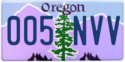 OR license plate 005NVV
