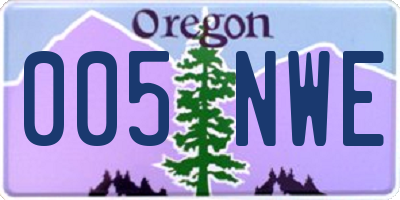 OR license plate 005NWE