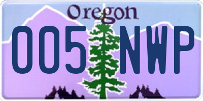 OR license plate 005NWP