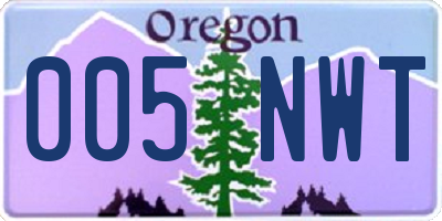 OR license plate 005NWT