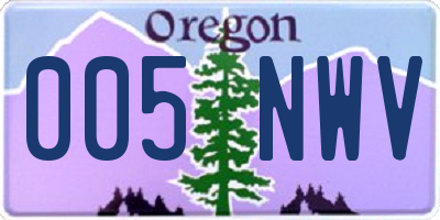 OR license plate 005NWV