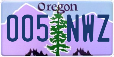OR license plate 005NWZ