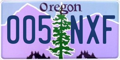 OR license plate 005NXF