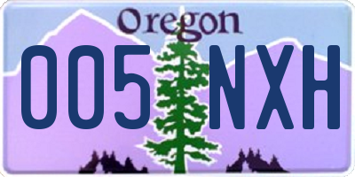 OR license plate 005NXH