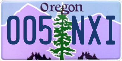 OR license plate 005NXI