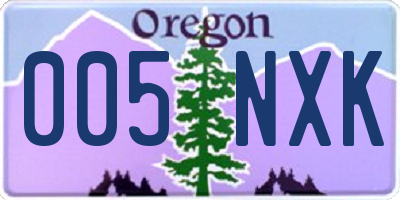 OR license plate 005NXK