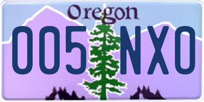 OR license plate 005NXO