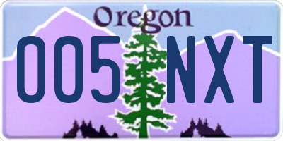 OR license plate 005NXT