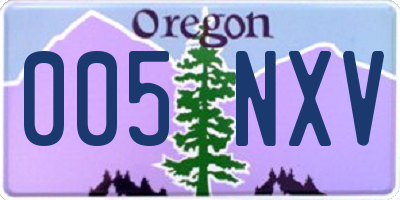 OR license plate 005NXV