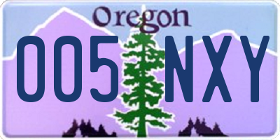 OR license plate 005NXY
