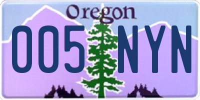 OR license plate 005NYN