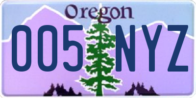 OR license plate 005NYZ