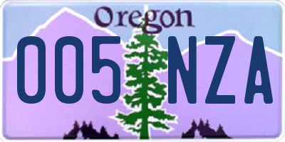 OR license plate 005NZA