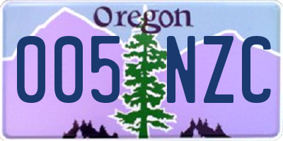 OR license plate 005NZC