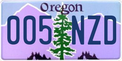 OR license plate 005NZD