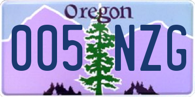 OR license plate 005NZG