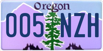 OR license plate 005NZH
