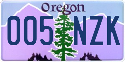 OR license plate 005NZK