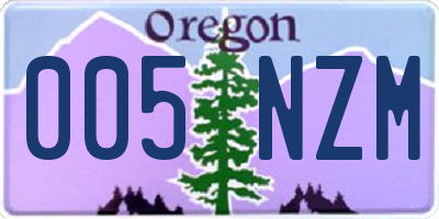 OR license plate 005NZM