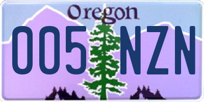 OR license plate 005NZN