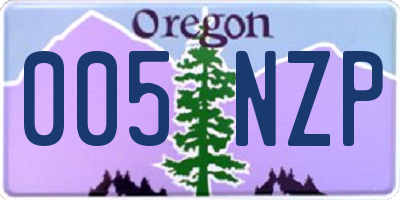 OR license plate 005NZP