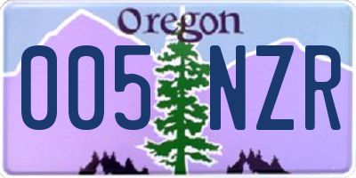 OR license plate 005NZR