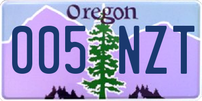 OR license plate 005NZT