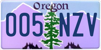 OR license plate 005NZV