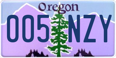 OR license plate 005NZY