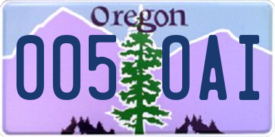 OR license plate 005OAI