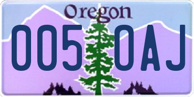 OR license plate 005OAJ