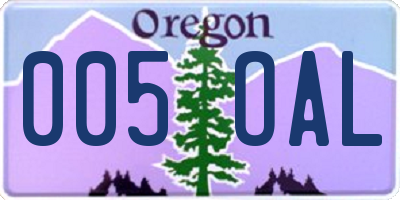OR license plate 005OAL