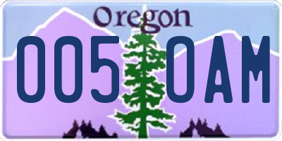 OR license plate 005OAM