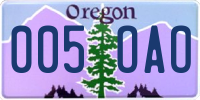 OR license plate 005OAO