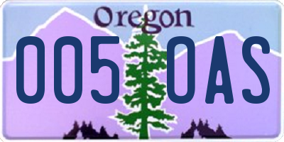 OR license plate 005OAS