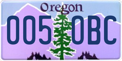 OR license plate 005OBC