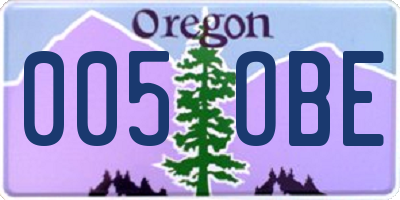 OR license plate 005OBE