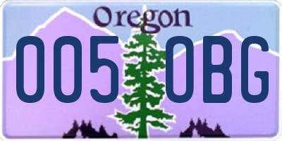 OR license plate 005OBG