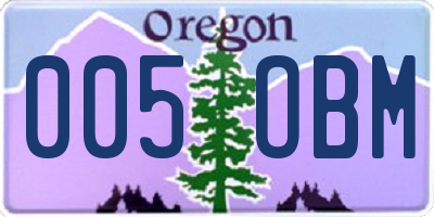 OR license plate 005OBM