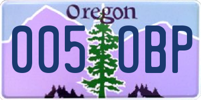 OR license plate 005OBP