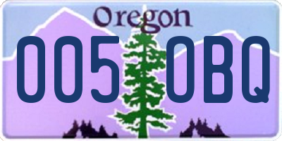 OR license plate 005OBQ